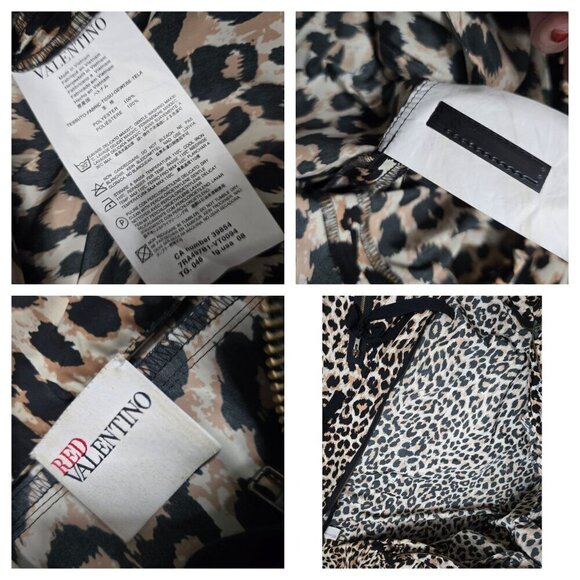 RED Valentino Lightweight Leopard Animal Print Tie Waist Designer Coat - Picture 6 of 16